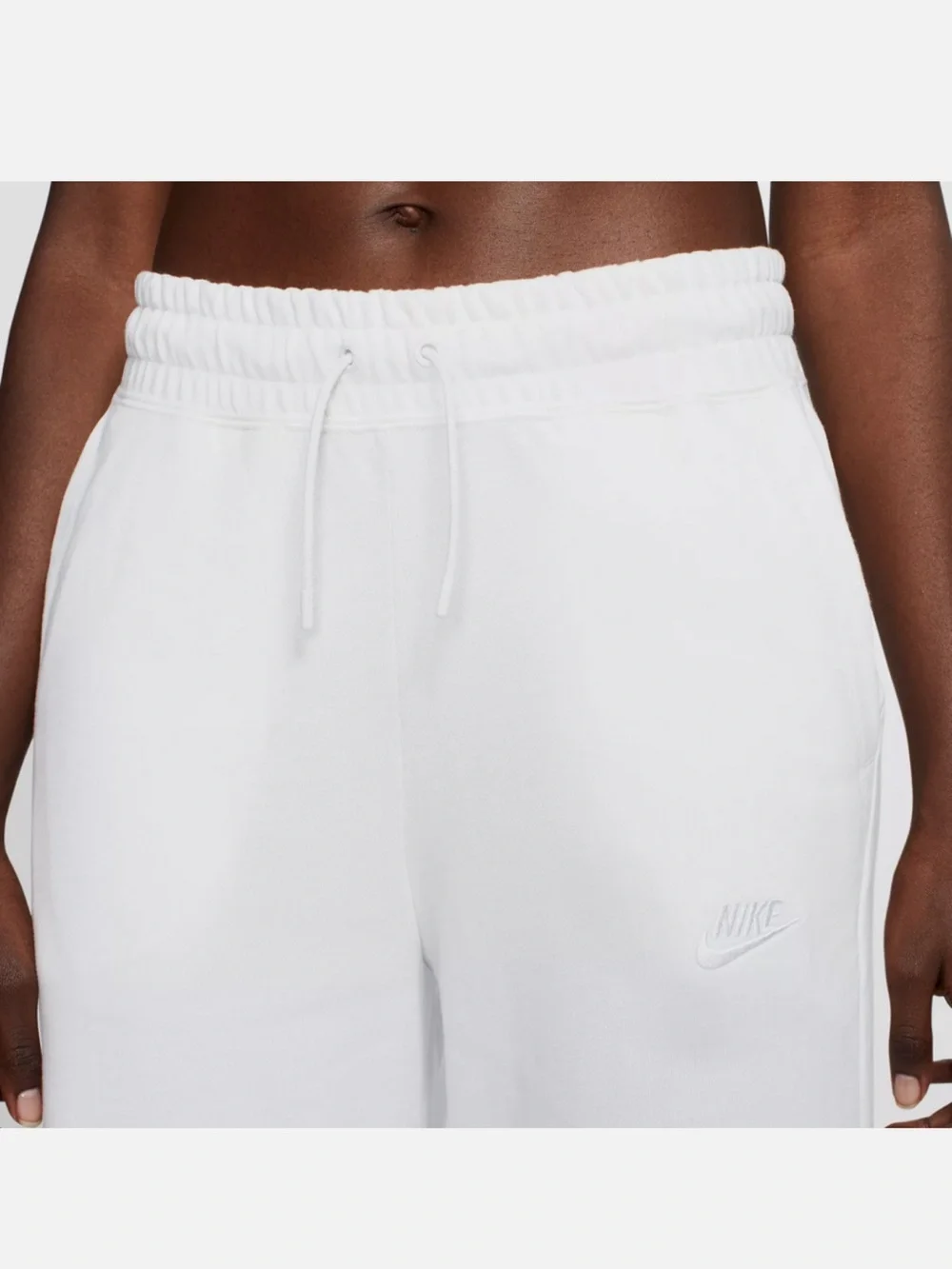 Nike White Wide-Leg Cropped Pants